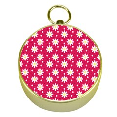 Daisy Dots Light Red Gold Compasses by snowwhitegirl