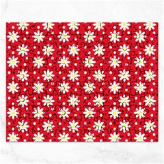 Daisy Dots Red Rectangular Jigsaw Puzzl by snowwhitegirl