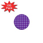 Purple Tartan 1  Mini Buttons (100 pack)  Front