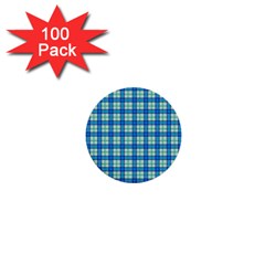 Sea Tartan 1  Mini Buttons (100 Pack)  by jumpercat