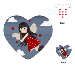 Cupid Girl Playing Cards (heart)  by Valentinaart