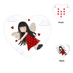 Cupid Girl Playing Cards (heart)  by Valentinaart