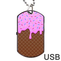 Chocolate And Strawberry Icecream Dog Tag Usb Flash (one Side) by jumpercat