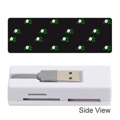 Pink Flowers On Black Big Memory Card Reader (stick)  by snowwhitegirl