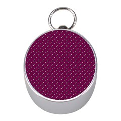 Pink Flowers Magenta Mini Silver Compasses by snowwhitegirl