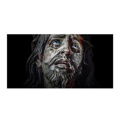 Jesuschrist Face Dark Poster Satin Wrap by dflcprints