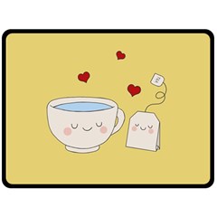 Cute Tea Double Sided Fleece Blanket (large)  by Valentinaart