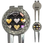 modern heart pattern 3-in-1 Golf Divots Front