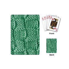 Knitted Wool Square Green Playing Cards (mini)  by snowwhitegirl