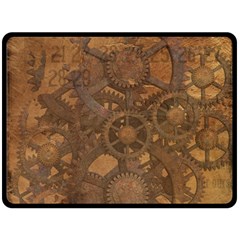 Background Steampunk Gears Grunge Double Sided Fleece Blanket (large)  by Nexatart