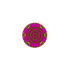 Fern Forest Star Mandala Decorative 1  Mini Buttons by pepitasart