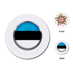 Estonia Country Flag Countries Playing Cards (round)  by Nexatart