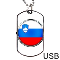 Slovenia Flag Mountains Country Dog Tag Usb Flash (two Sides) by Nexatart