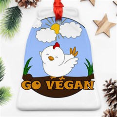 Go Vegan - Cute Chick  Ornament (bell) by Valentinaart