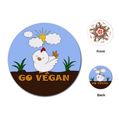 Go Vegan - Cute Chick  Playing Cards (round)  by Valentinaart