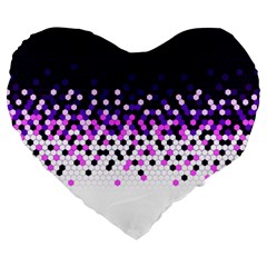 Flat Tech Camouflage Reverse Purple Large 19  Premium Flano Heart Shape Cushions by jumpercat