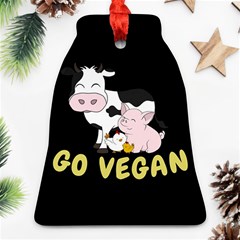 Friends Not Food - Cute Cow, Pig And Chicken Ornament (bell) by Valentinaart