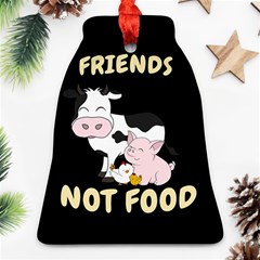 Friends Not Food - Cute Cow, Pig And Chicken Ornament (bell) by Valentinaart