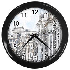 Architecture Building Design Wall Clocks (black) by Nexatart