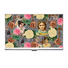 Damask Religious Victorian Grey Business Card Holders by snowwhitegirl