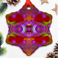 Shimmering Pond With Lotus Bloom Ornament (snowflake) by pepitasart