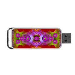 Shimmering Pond With Lotus Bloom Portable Usb Flash (two Sides) by pepitasart