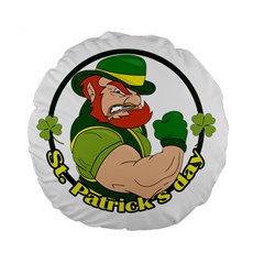 St  Patricks Day Standard 15  Premium Flano Round Cushions by Valentinaart