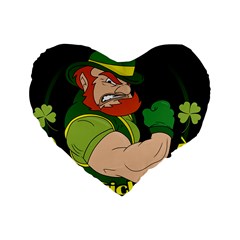 St  Patricks Day Standard 16  Premium Heart Shape Cushions by Valentinaart