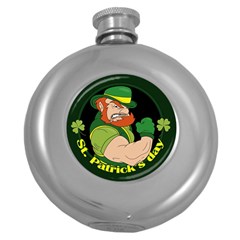St  Patricks Day Round Hip Flask (5 Oz) by Valentinaart