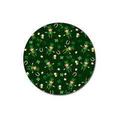 St Patricks Day Pattern Magnet 3  (round) by Valentinaart