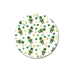 St Patricks Day Pattern Magnet 3  (round) by Valentinaart