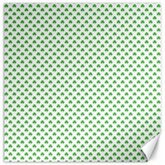 Green Heart-shaped Clover On White St  Patrick s Day Canvas 16  X 16   by PodArtist