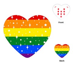 Sparkly Rainbow Flag Playing Cards (heart)  by Valentinaart