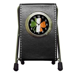 Irish Clover Pen Holder Desk Clocks by Valentinaart