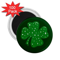 Sparkly Clover 2 25  Magnets (100 Pack)  by Valentinaart