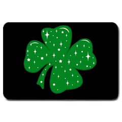 Sparkly Clover Large Doormat  by Valentinaart
