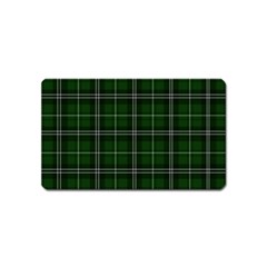 Green Plaid Pattern Magnet (name Card) by Valentinaart