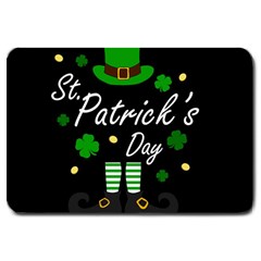 St Patricks Leprechaun Large Doormat  by Valentinaart