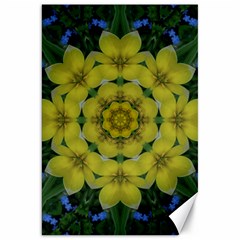 Fantasy Plumeria Decorative Real And Mandala Canvas 20  X 30   by pepitasart