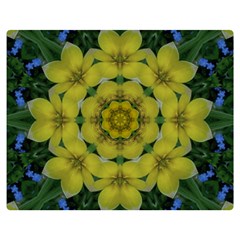 Fantasy Plumeria Decorative Real And Mandala Double Sided Flano Blanket (medium)  by pepitasart