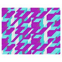 Fabric Textile Texture Purple Aqua Double Sided Flano Blanket (medium)  by Nexatart