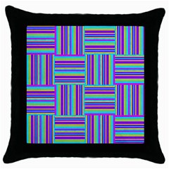 Geometric Textile Texture Surface Throw Pillow Case (black) by Nexatart