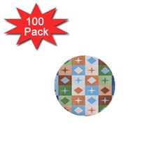 Fabric Textile Textures Cubes 1  Mini Buttons (100 Pack)  by Nexatart