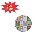Fabric Textile Textures Cubes 1  Mini Buttons (100 pack)  Front