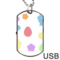 Easter Patches  Dog Tag Usb Flash (two Sides) by Valentinaart
