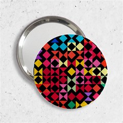 Colorful Rhombus And Triangles                                2 25  Handbag Mirror by LalyLauraFLM