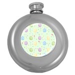 Easter Pattern Round Hip Flask (5 oz) Front