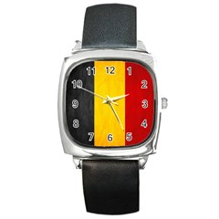 Belgium Flag Square Metal Watch by Valentinaart