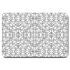 Black And White Ethnic Geometric Pattern Large Doormat  by dflcprints