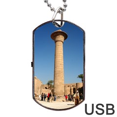 Temple Of Karnak Luxor Egypt  Dog Tag Usb Flash (two Sides) by StarvingArtisan